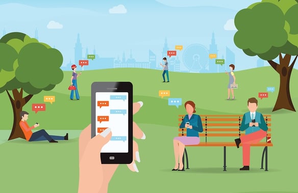 people in park all on mobile phone.jpg